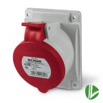 ENCHUFE TRIFASICO HEMBRA 16A EMBUTIDO IP44 INDUSTRIAL 380V SCAME, seguro y resistente para uso intensivo en entornos húmedos y polvorientos.