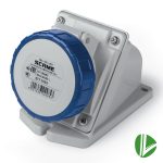 ENCHUFE MONOFASICO HEMBRA 16A SOBREPUESTO IP67 INDUSTRIAL 220V SCAME, seguro y resistente para uso intensivo en entornos húmedos y polvorientos.