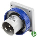 ENCHUFE MONOFASICO MACHO 16A EMBUTIDO IP67 INDUSTRIAL 220V SCAME, seguro y resistente para uso intensivo en entornos húmedos y polvorientos.