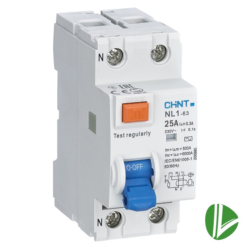 INTERRUPTOR DIFERENCIAL 2X25A, 300MA, AC, SERIE LN1, CHINT