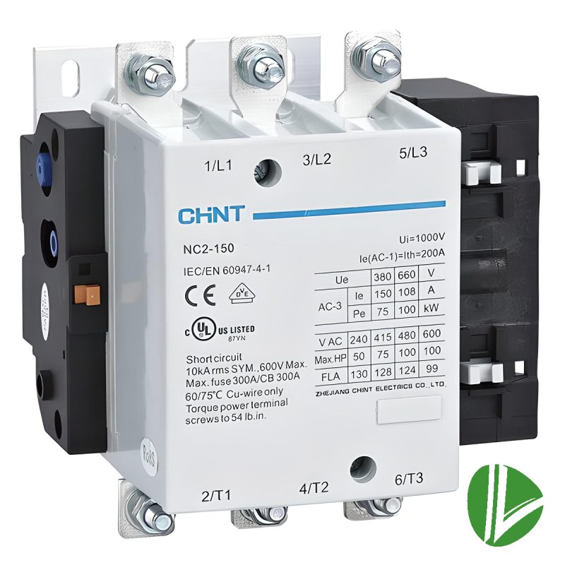 CONTACTOR TRIFASICO 3X150A 75KW 380Vac, CONTROL 220Vac LINEA NC2 CHINT