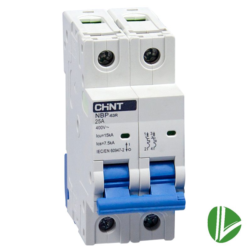 INTERRUPTOR A RIEL DIN 2PX25A, 15KA NBP-63R CHINT