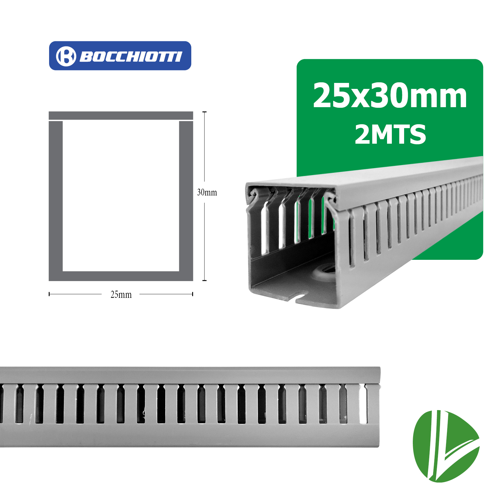 CANALETA RANURADA BOCCHIOTTIC 25X30H