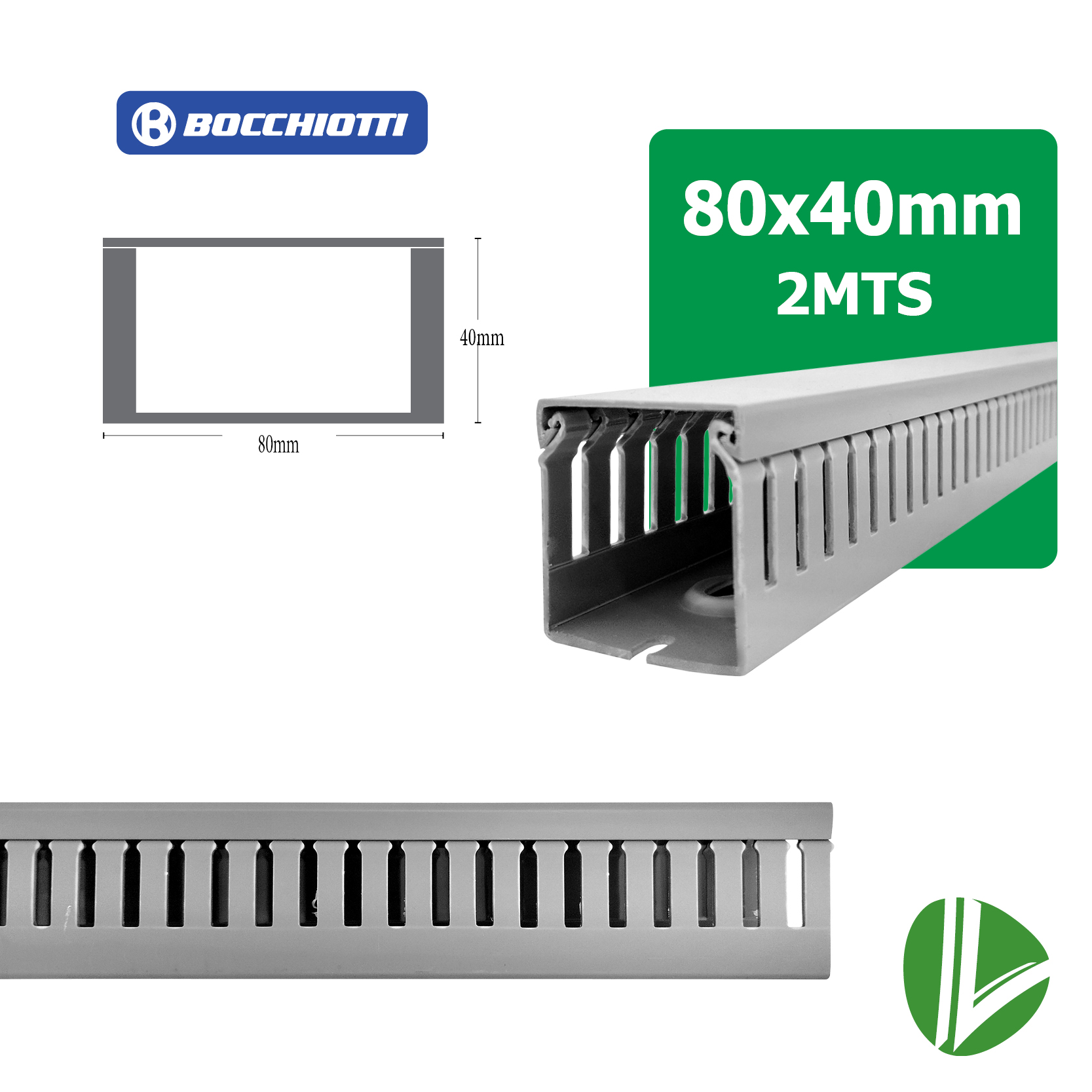 CANALETA RANURADA BOCCHIOTTIC 80x40H