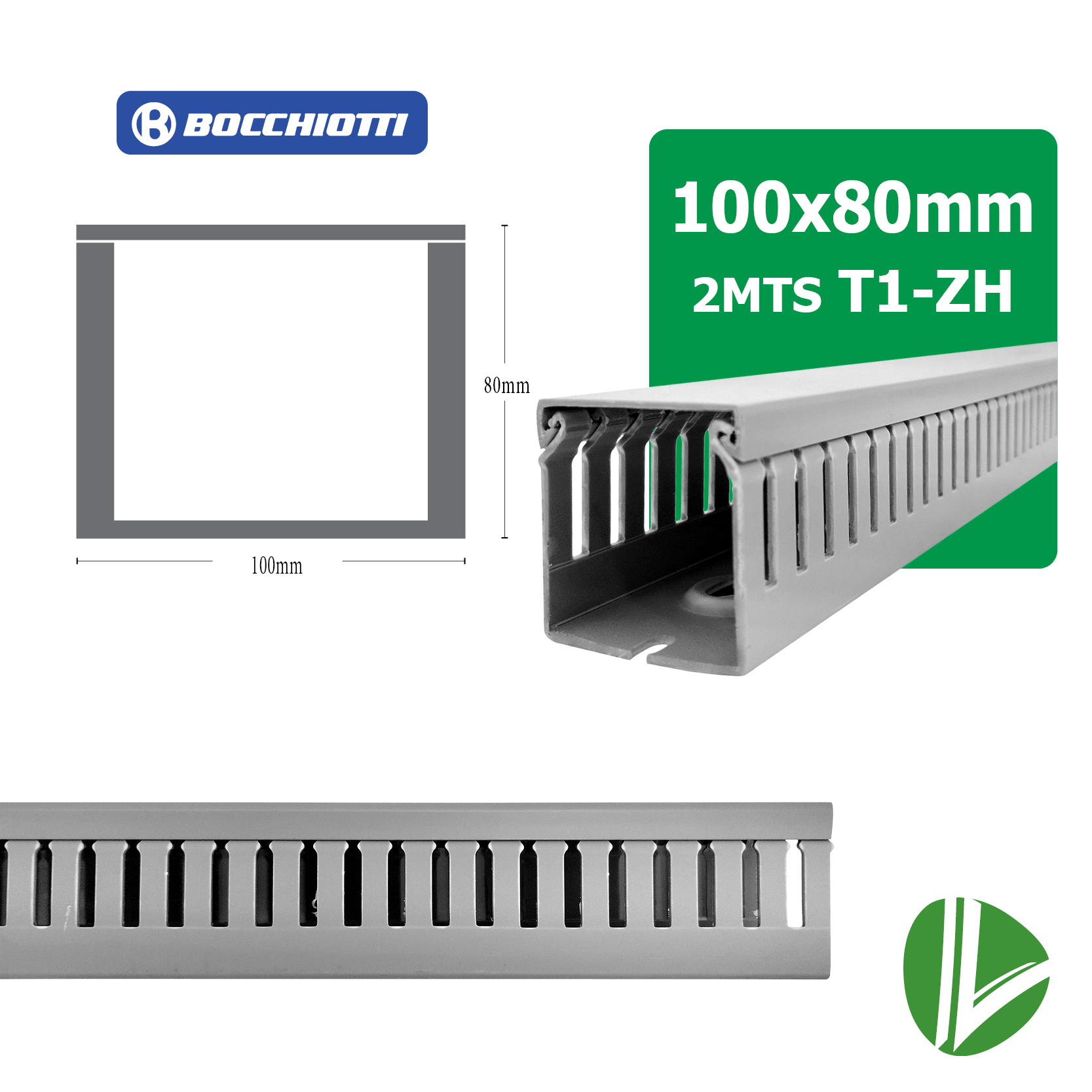 CANALETA RANURADA LIBRE-HALOGENO T1-ZH BOCCHIOTTIC 100X80H