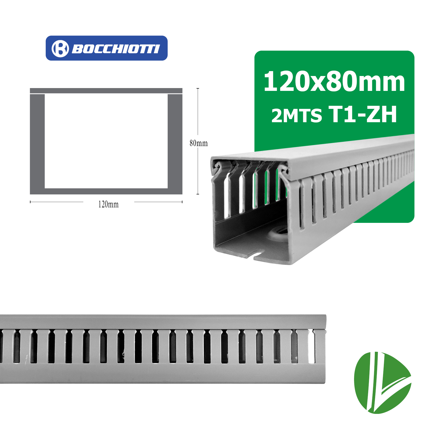 CANALETA RANURADA LIBRE-HALOGENO T1-ZH BOCCHIOTTIC 120X80H