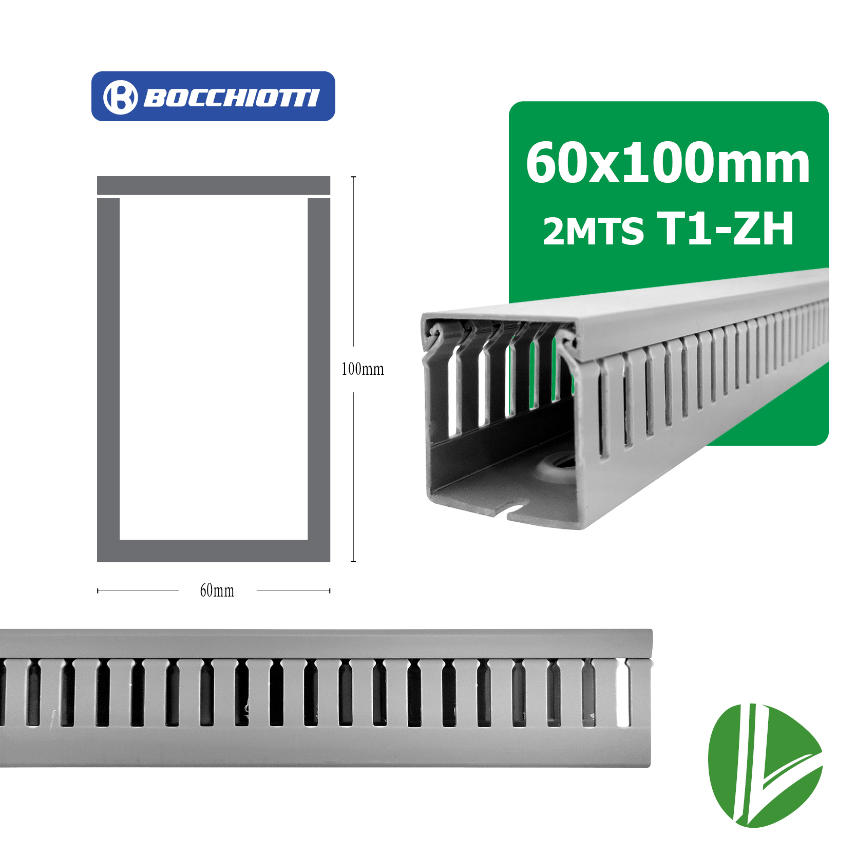 CANALETA RANURADA LIBRE-HALOGENO T1-ZH BOCCHIOTTIC 60X100H