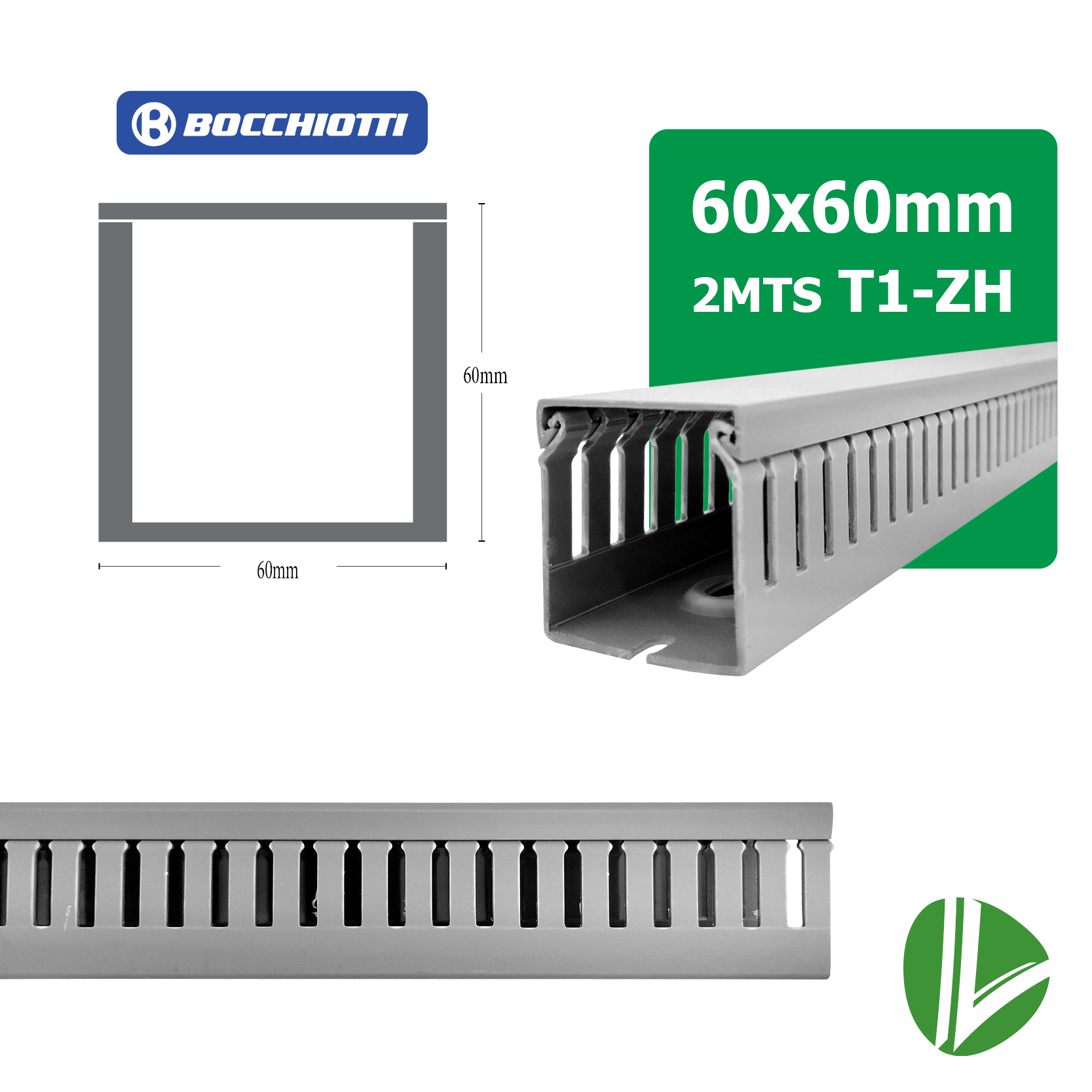 CANALETA RANURADA LIBRE-HALOGENO T1-ZH BOCCHIOTTIC 60X60H