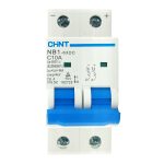 DC Chint NB1-63DC 2X10A, ideal para sistemas fotovoltaicos. Protección confiable contra cortocircuitos y sobrecargas en aplicaciones de 500VDC.