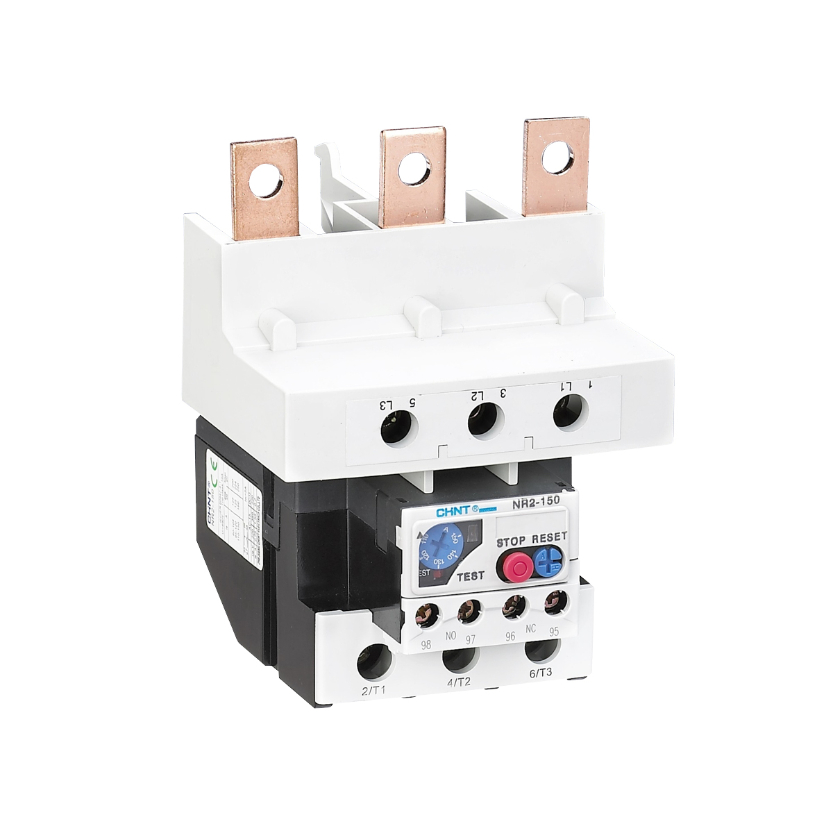 Rele Termico contactor 115-150A ajustable para protección de motores eléctricos. Ideal para evitar sobrecargas y daños, compatible con NC1.